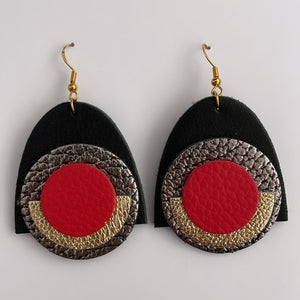 USNJENI UHANI MAME- ZLATI / HANDMADE LEATHER EARRINGS MAME-GOLD