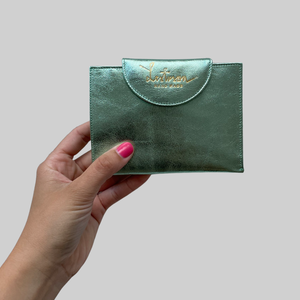 MEDIUM WOMAN'S WALLET- METALLIC LIGHT GREEN