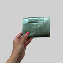 Load image into Gallery viewer, MEDIUM WOMAN&#39;S WALLET- METALLIC LIGHT GREEN