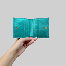 Load image into Gallery viewer, MINI WALLET-METALLIC TURQUOISE