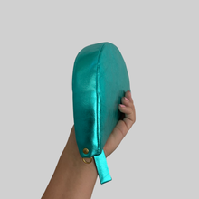 Load image into Gallery viewer, MOON CLUTCH BAG -METALLIC TURQUOISE