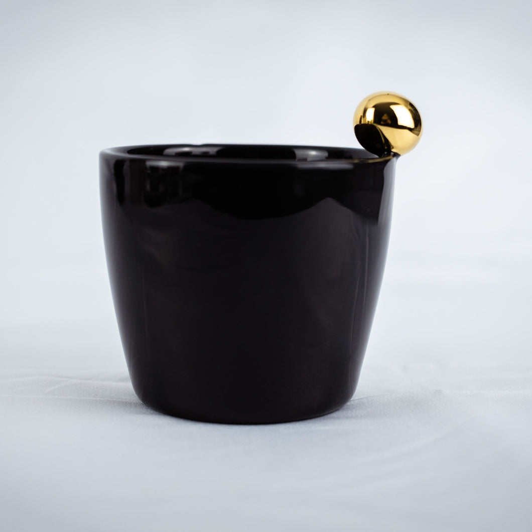 GLAMOUR BLACK CAPPUCCINO MUG