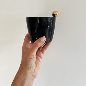 GLAMOUR BLACK CAPPUCCINO MUG