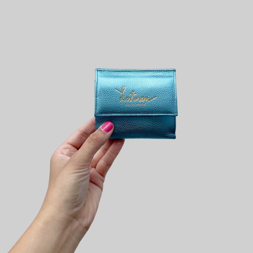 MINI WALLET- LIGHT METALLIC BLUE